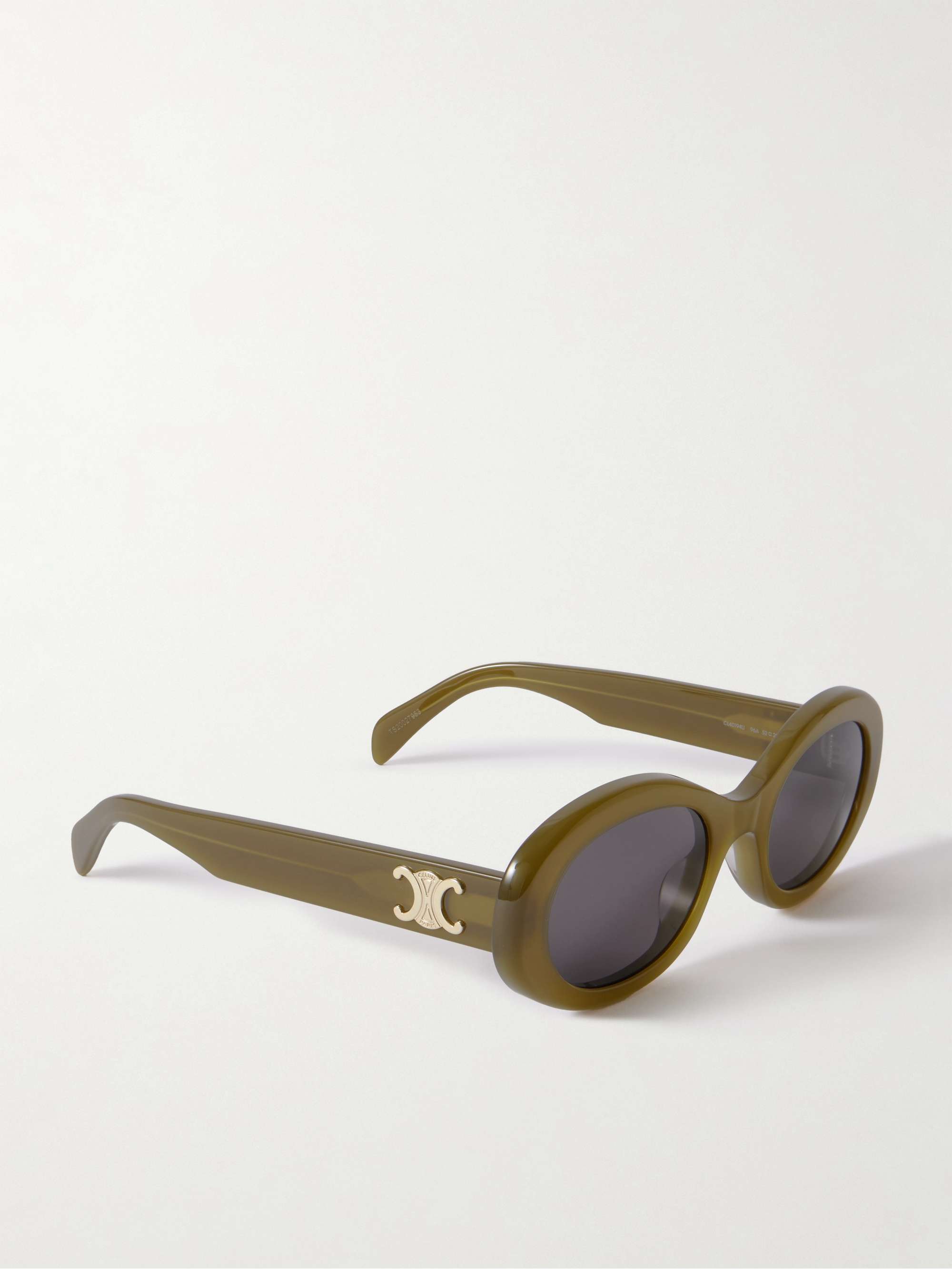 Triomphe Oval-Frame Acetate Sunglasses