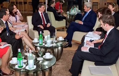 John Kerry and his Cuban counterpart meet in Panama City on April 9, 2015