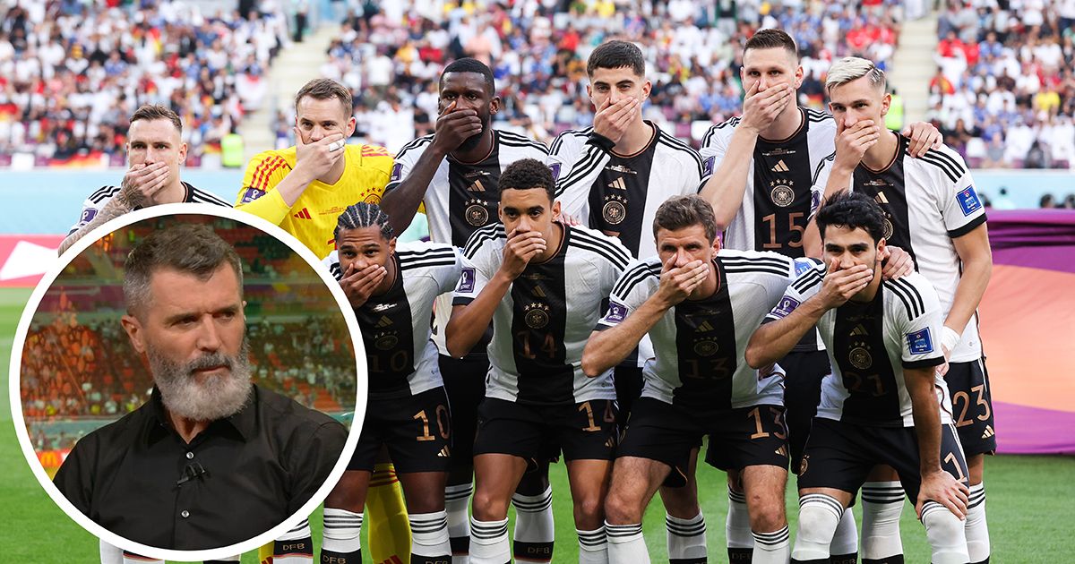 &quot;They can do more&quot;: Roy Keane comments on Germany team photo at World Cup 2022: Germany players cover their mouths in protest as they pose for a team photo during the FIFA World Cup Qatar 2022 Group E match between Germany and Japan at Khalifa International Stadium on November 23, 2022 in Doha, Qatar.