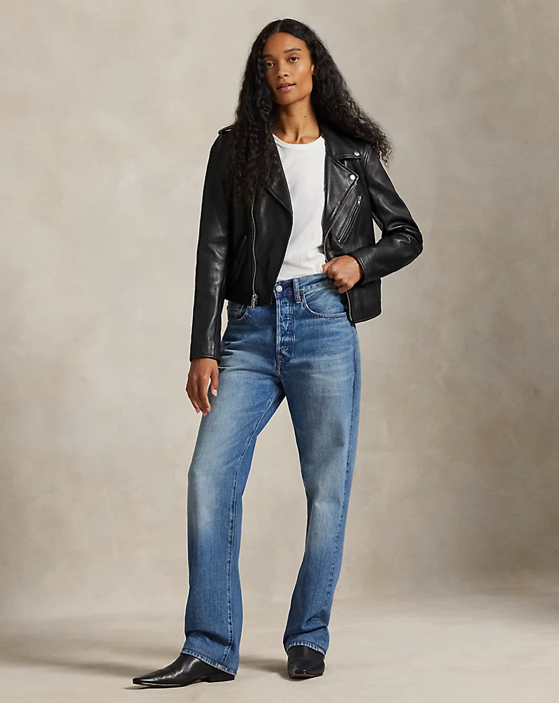Sheepskin Leather Moto Jacket
