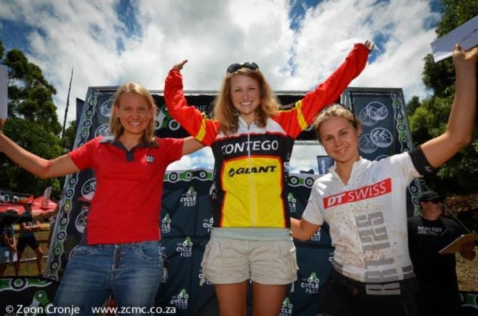 Elite women's podium at Cyclefest