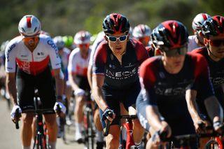 MONCHIQUE PORTUGAL FEBRUARY 17 Geraint Thomas of The United Kingdom and Team INEOS Grenadiers competes during the 48th Volta Ao Algarve 2022 Stage 2 a 1824km stage from Albufeira to Alto Da Foia Monchique 890m VAlgarve2022 on February 17 2022 in Monchique Portugal Photo by Luc ClaessenGetty Images