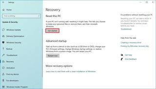 Windows 10 Reset this PC option to tune up school laptop