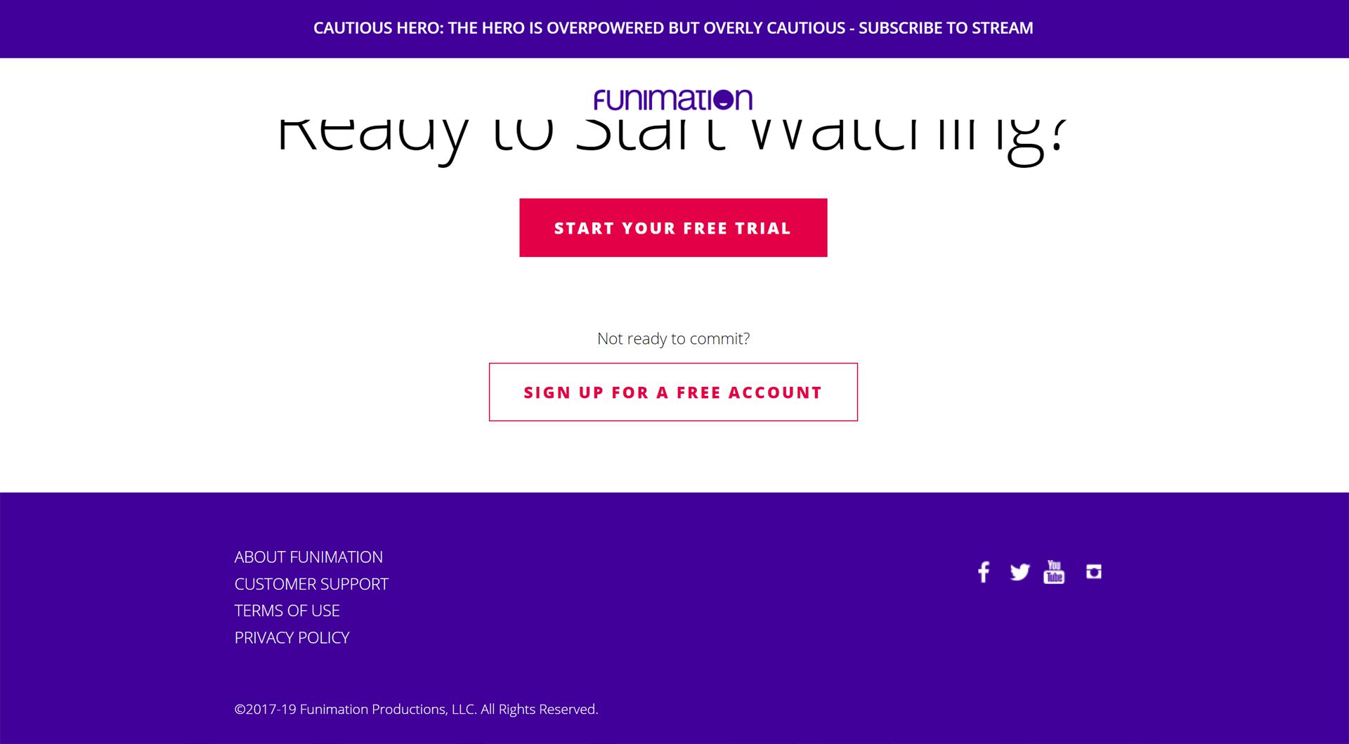 Funimation free account sign up