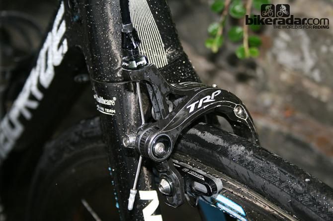 United Healthcare use exotic TRP R970EQ brakes which are claimed to weigh 116g per unit