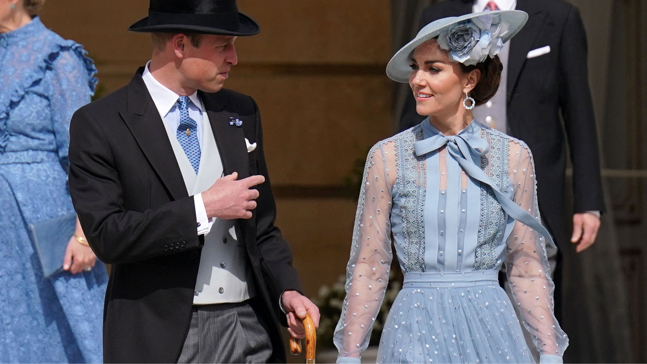 Britain&#039;s Prince William, Prince of Wales (L) and Britain&#039;s Catherine, Princess of Wales attend a Garden Party at Buckingham Palace in London on May 9, 2023, as part of the Coronation celebrations. King Charles III thanked the British people for &quot;the greatest possible coronation gift&quot; on Monday as three days of celebrations for the historic event drew to a close with a massive volunteering drive