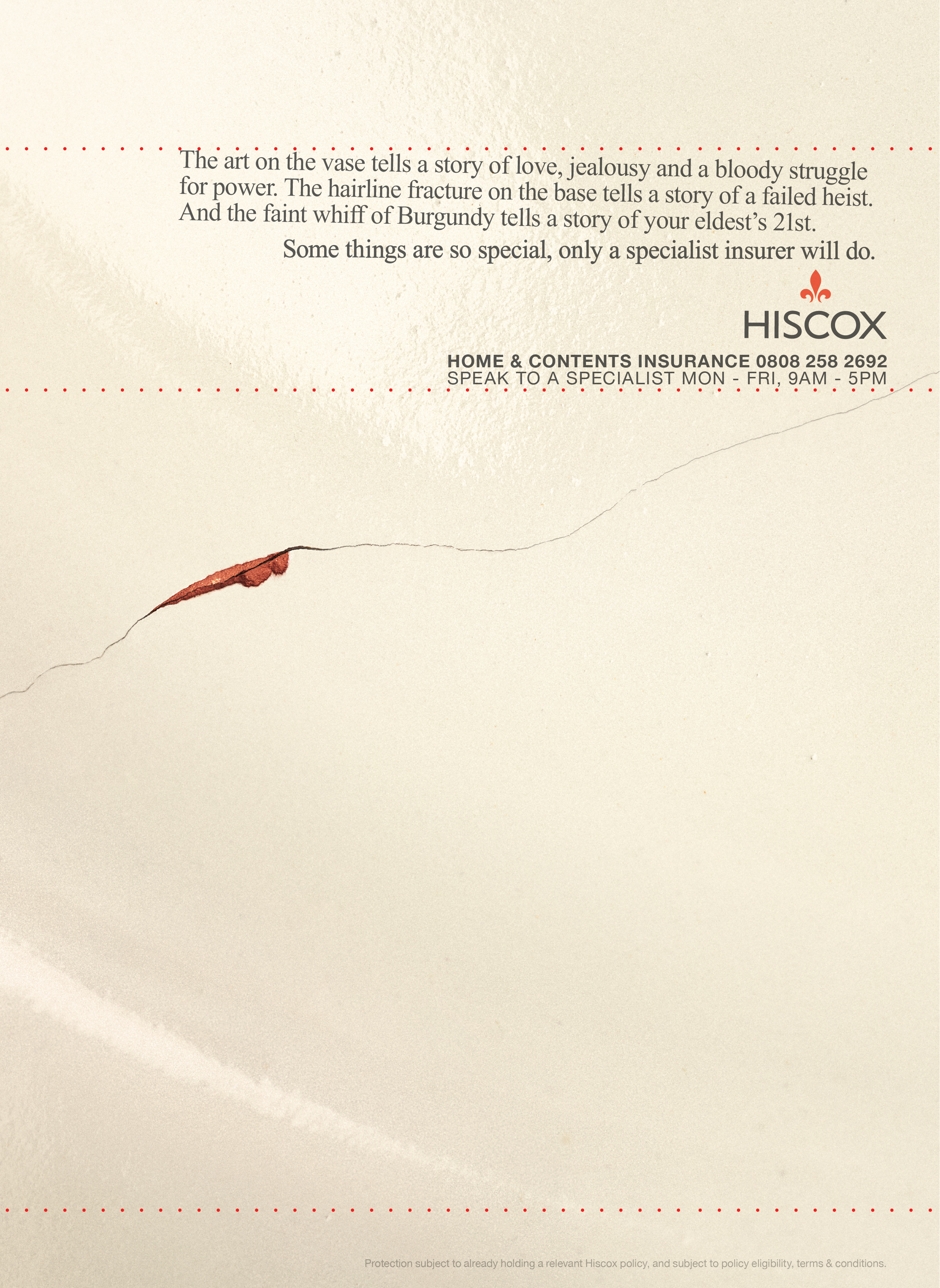Hiscox long form adverts talking about the value of insurance for collectors' items