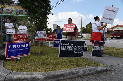 Supporters of various Republican candidates in Florida.