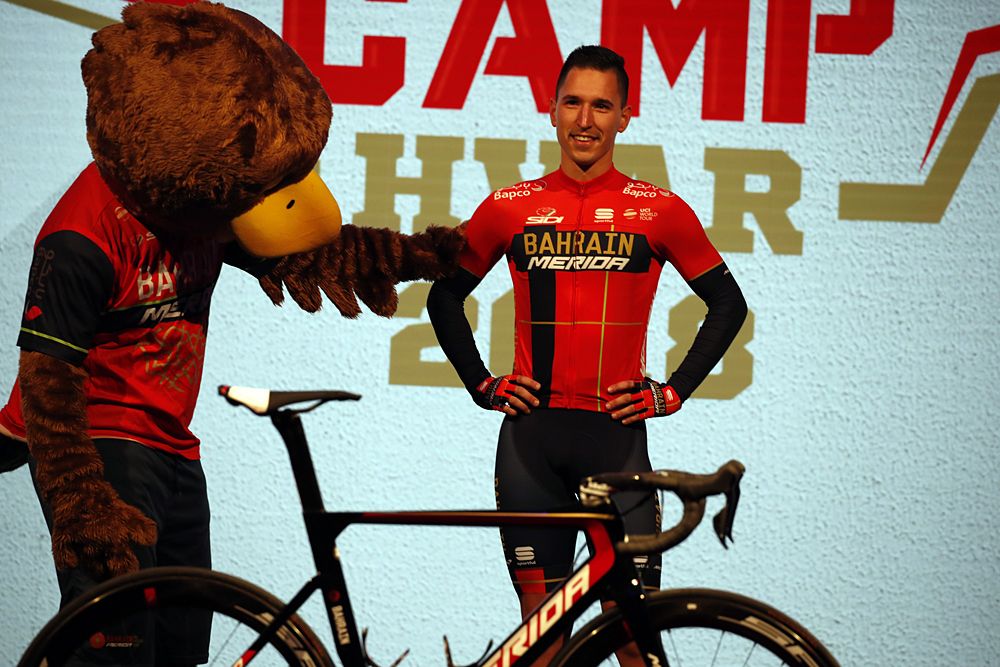 Bahrain-Merida kit revealed at the team presentation of the 2019 team