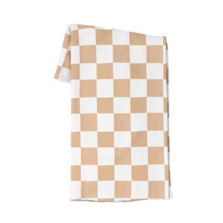 Beige checkerboard fleece blanket