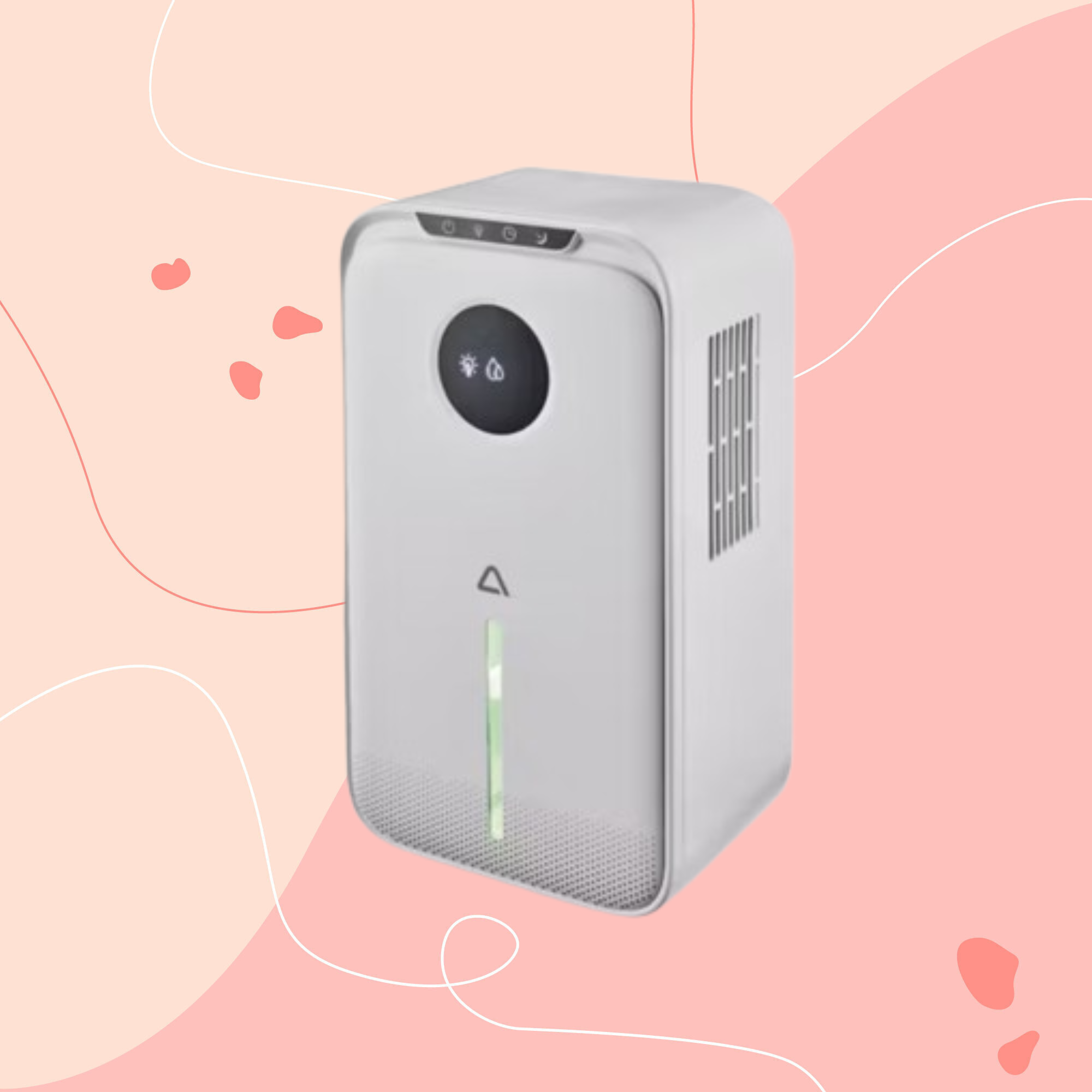 Aldi dehumidifer on pink background.