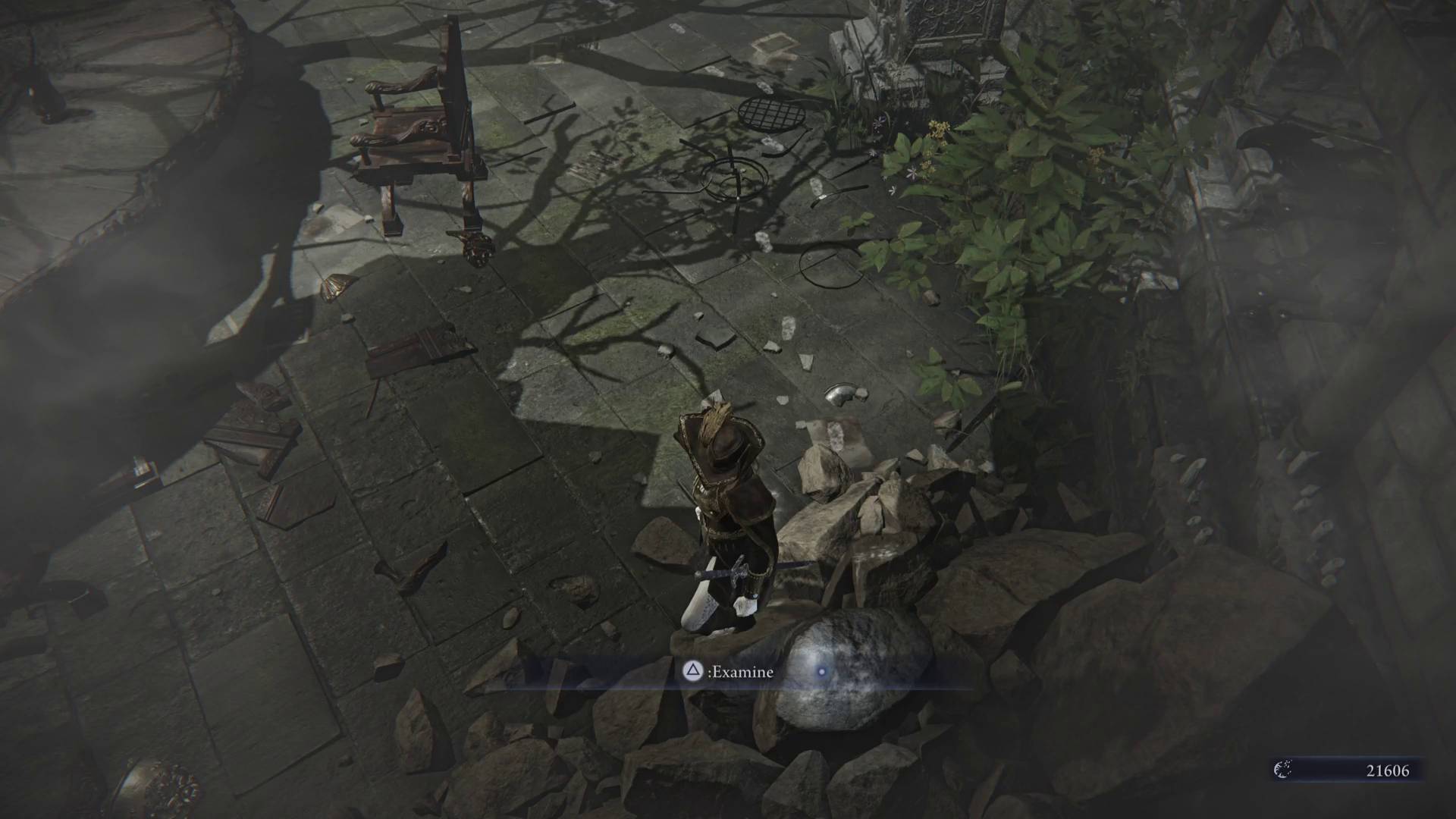 Elden Ring Nightreign Duchess Remembrance quest examining glowing item and flour footprints