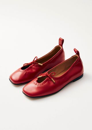 ALOHAS, Rosalind Red Leather Ballet Flats
