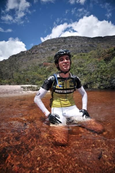 One racer takes a pause that refreshes.
