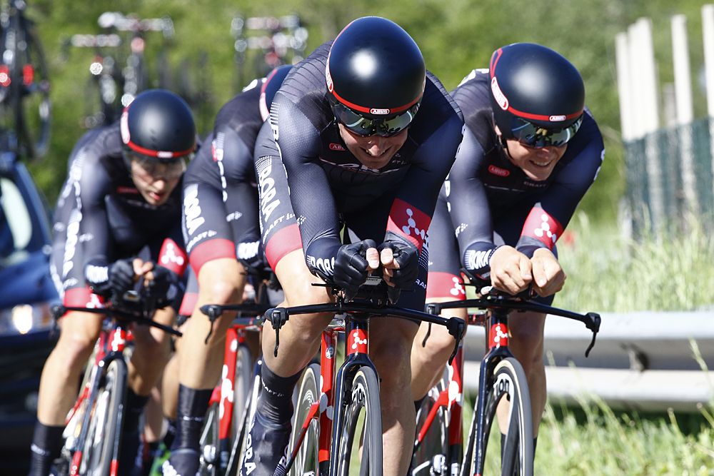 Bora Argon 18 finished fourth in the team time trial at Giro del Trentino