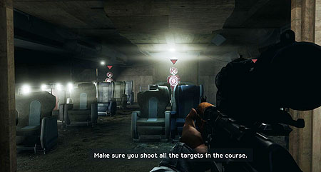 This level is seen through the eyes of a terrorist in training camp. Creepy.