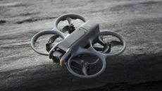 DJI Avata 2 FPV drone on gray rocks