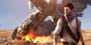 Uncharted 3 Nathan Drake by a crashed plane