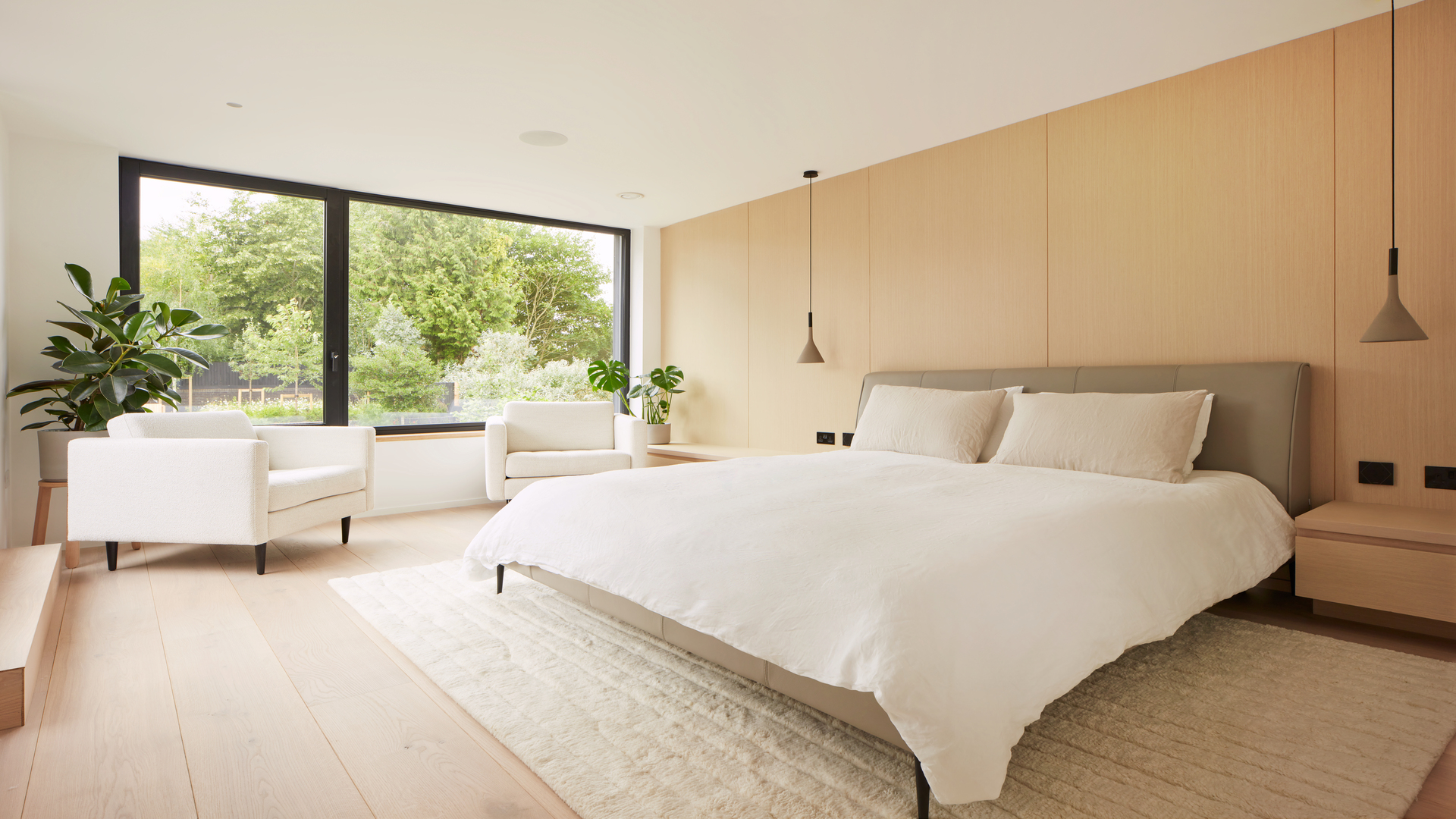 Bedroom with wood floor