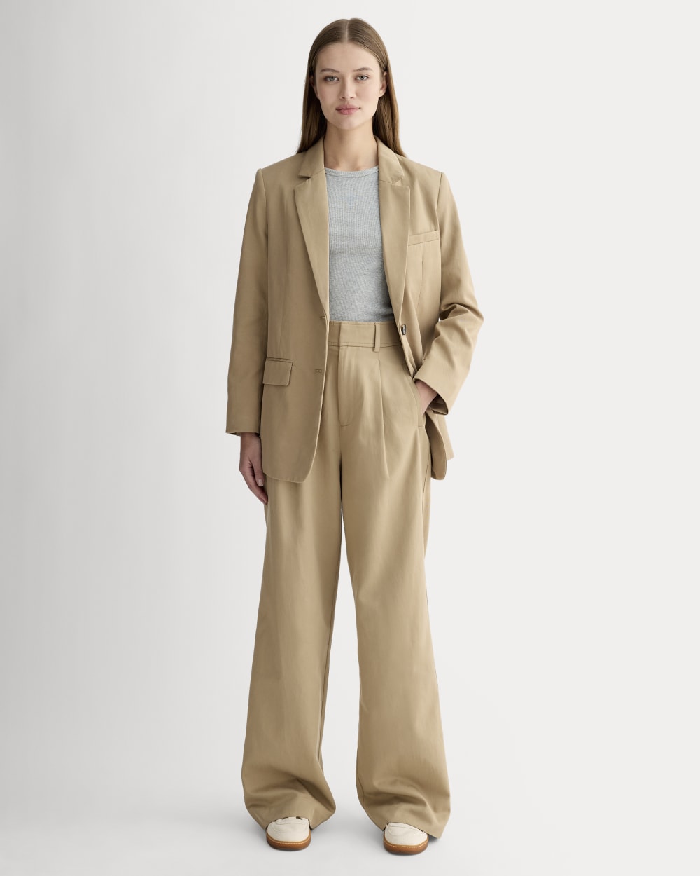 The Draper Pleated Pant in Buttersmooth | Ash Brown | 30" Inseam - 00