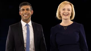 : Conservative leadership hopefuls Liz Truss and Rishi Sunak appear together at the end of the final Tory leadership hustings at Wembley Arena on August 31, 2022
