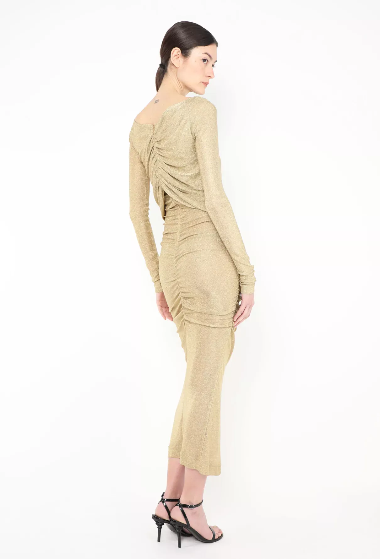 Dolce & Gabbana, F/w 2023 Metallic Ruched Mesh Dress