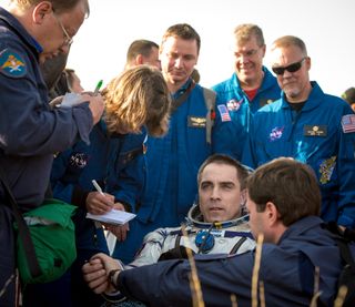 Cassidy Undergoes Routine Medical Check After Soyuz Landing