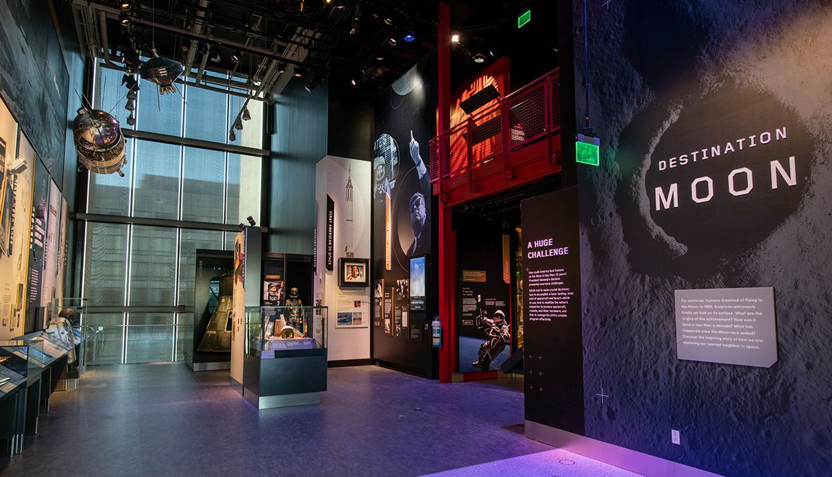 The &quot;Destination Moon&quot; gallery east entrance on the second floor of the National Air and Space Museum.