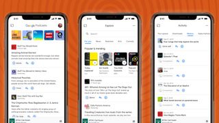 Google Podcast app pages 