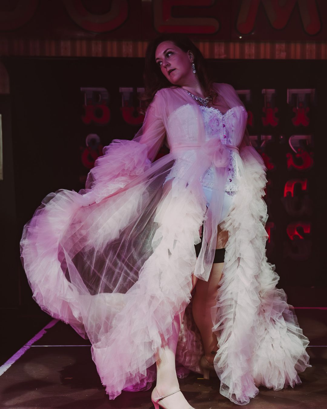News writer Jadie Troy-Pryde performing at a burlesque show
