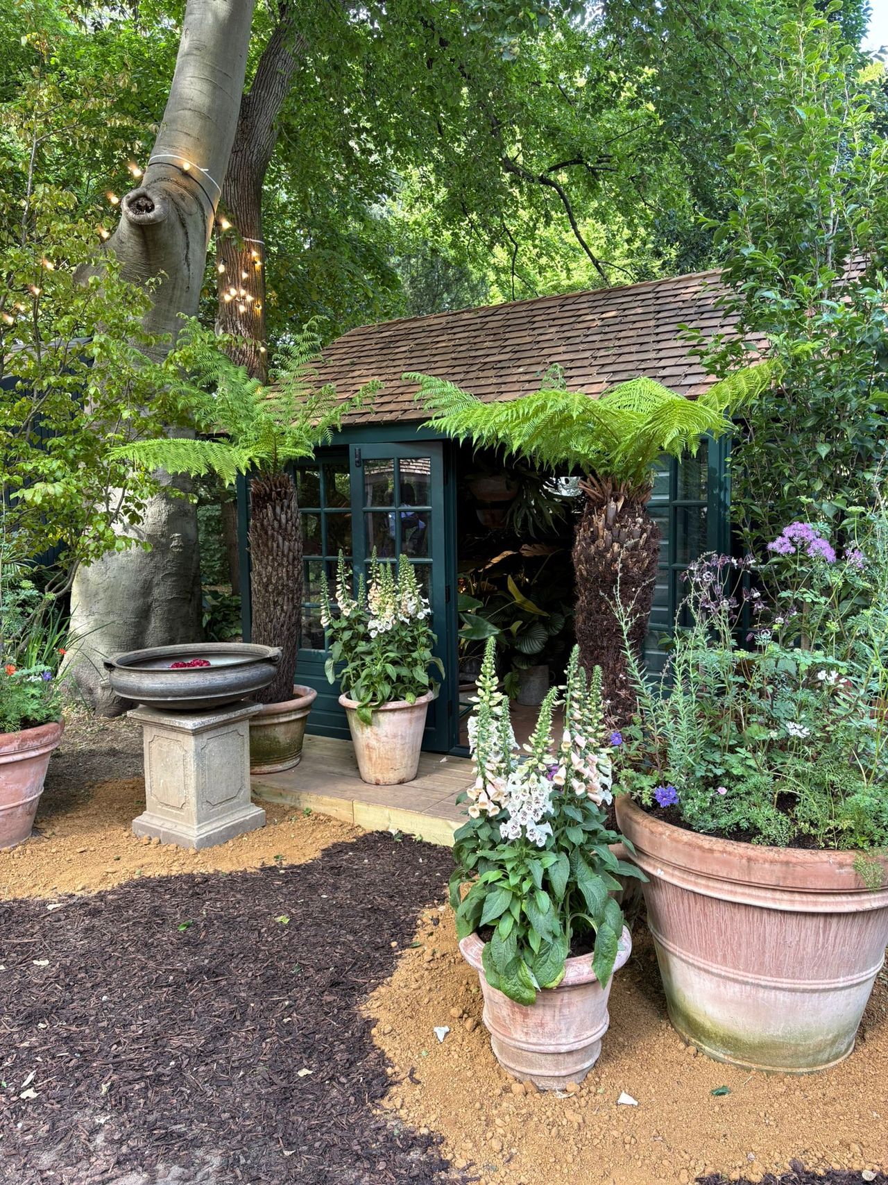 view of the interior of Petersham Nurseries stand at RHS Chelsea