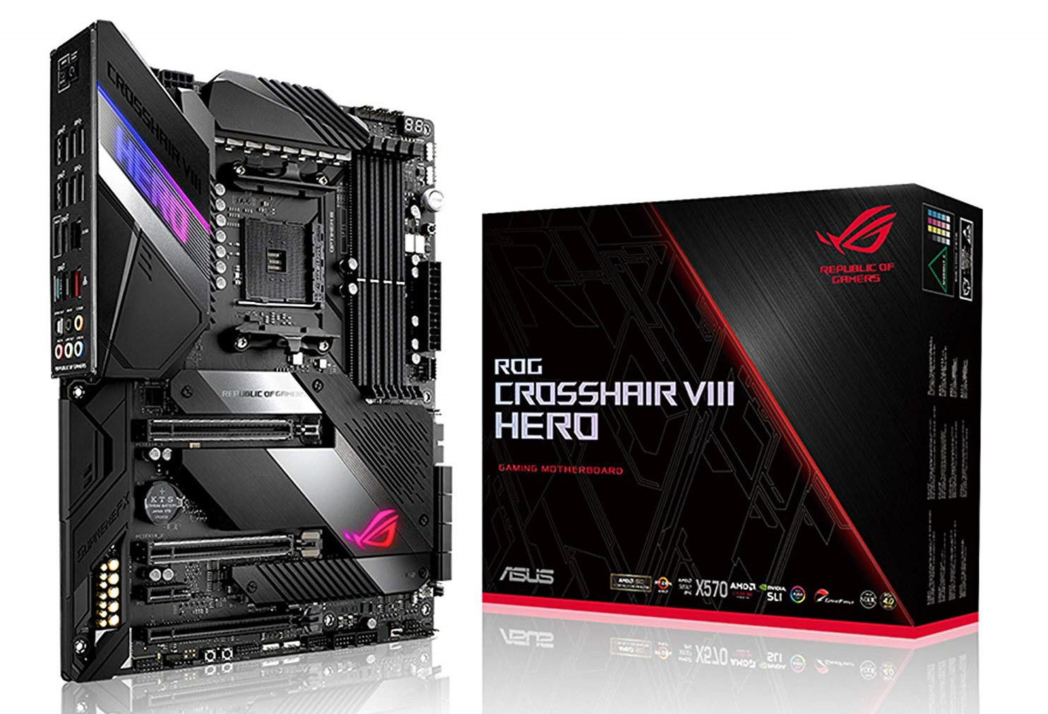 Best High-End X570 Motherboard: Asus X570 ROG Crosshair VIII Hero Wi-Fi