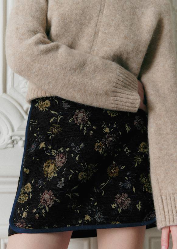 Tanina Skirt - Vintage Floral Jacquard - Polyester - S&amp;eacute;zane