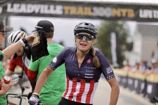 Rose Grant in 2021 winning Leadville Trail 100 MTB for a second time