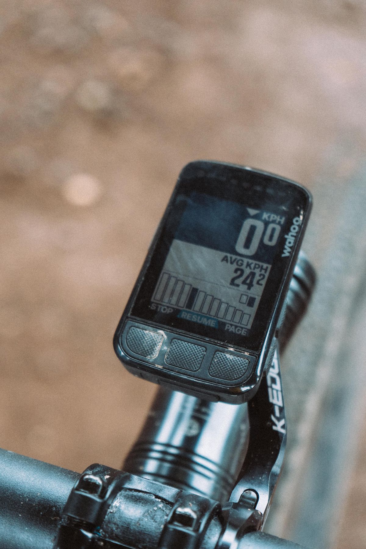 A close up of a wahoo bike computer