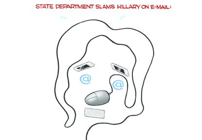 Political cartoon U.S. Hillary Emails 2016