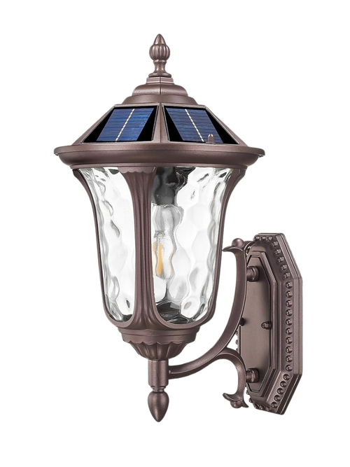 Solar Exterior Wire-Free Wall Sconce With Remote Control