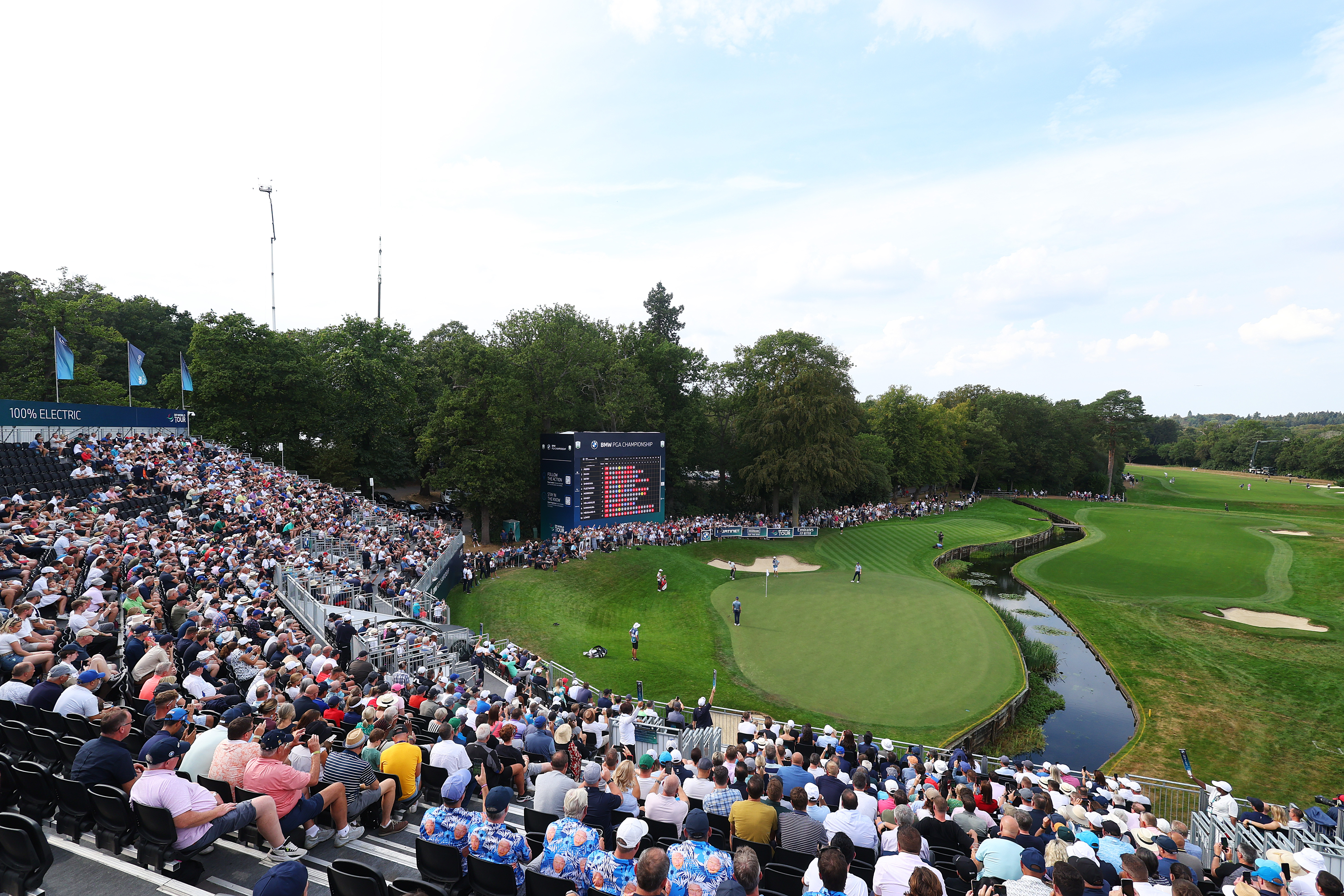 A general view of the 18th hole at Wentworth Club