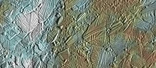 Europa’s ‘chaos terrain’, caused by repeated freezing and melting.