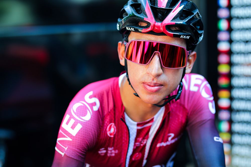 Egan Bernal (Team INeos) heads out for a ride on the second rest day at the Tour de France