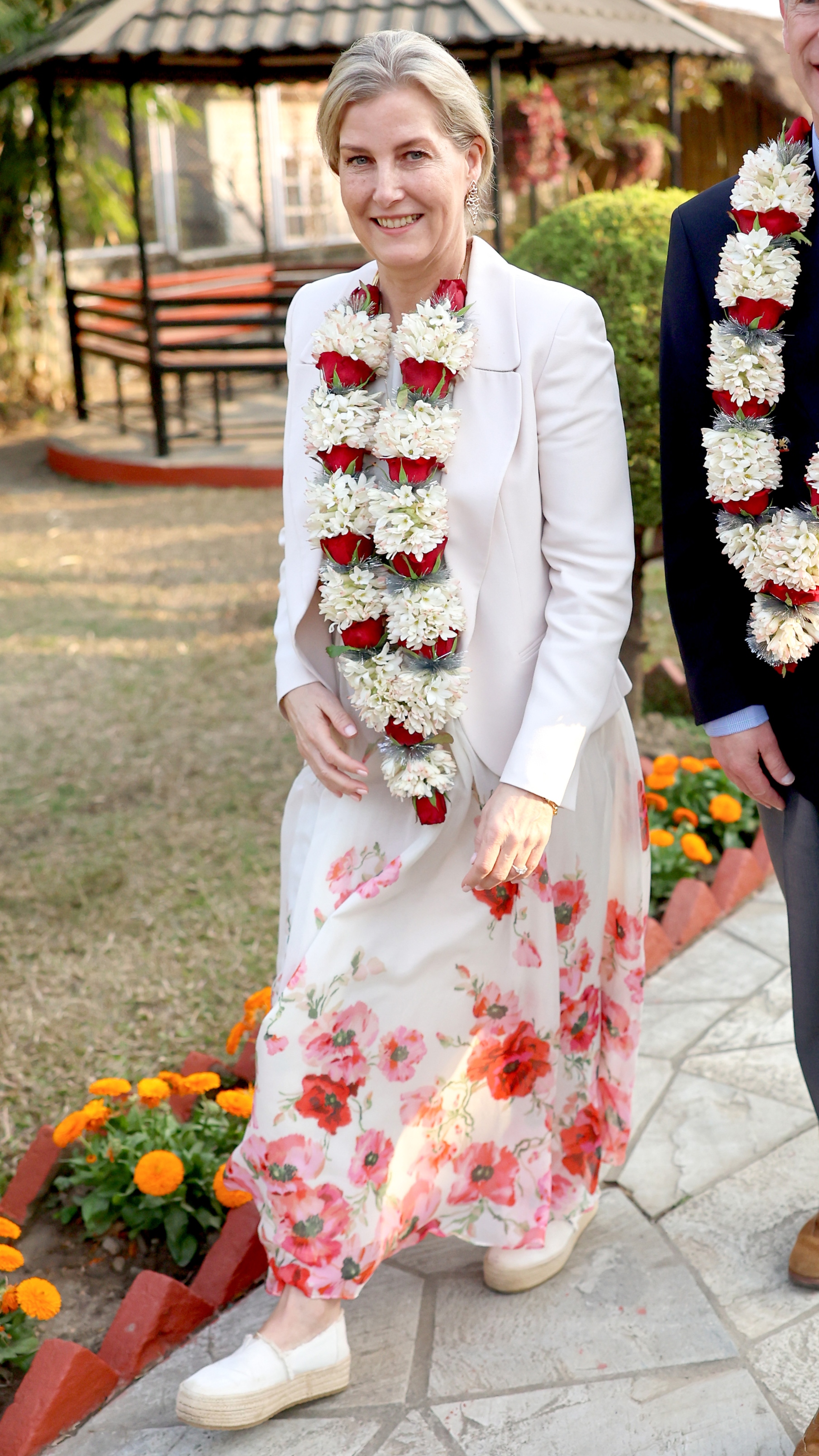 Sophie, Duchess of Edinburgh smiles as she tours the Veterans Residential Home during day three of an official tour to Nepal on February 06, 2025