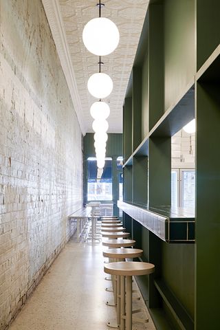 An image showing the lights at Piccolina Gelateria restaurant in Melbourne