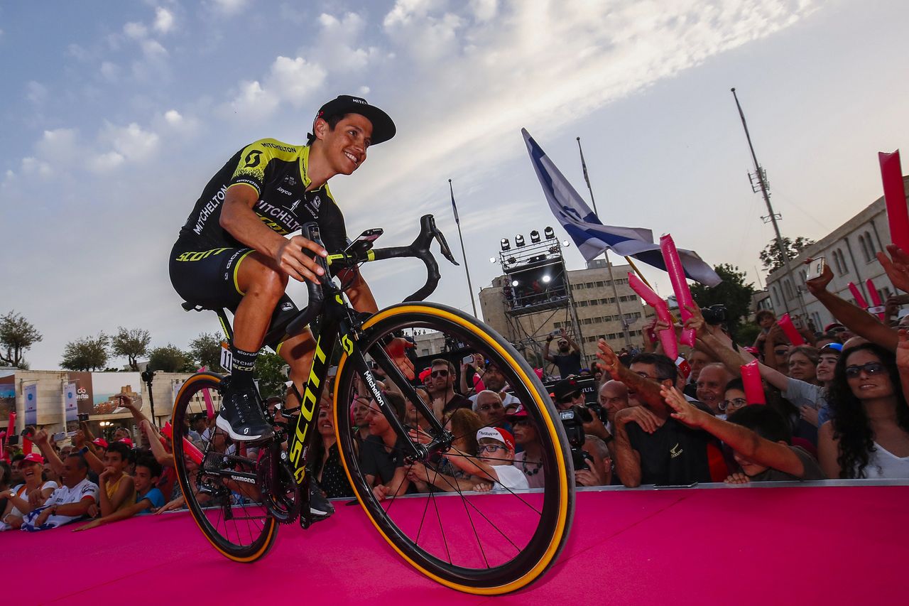 Esteban Chaves at the 2018 Giro d'Italia team presentation