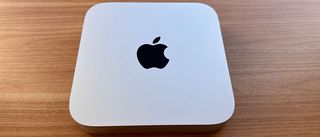 Mac mini (M2 Pro, 2023), one of the best computers for graphic design, on a desk