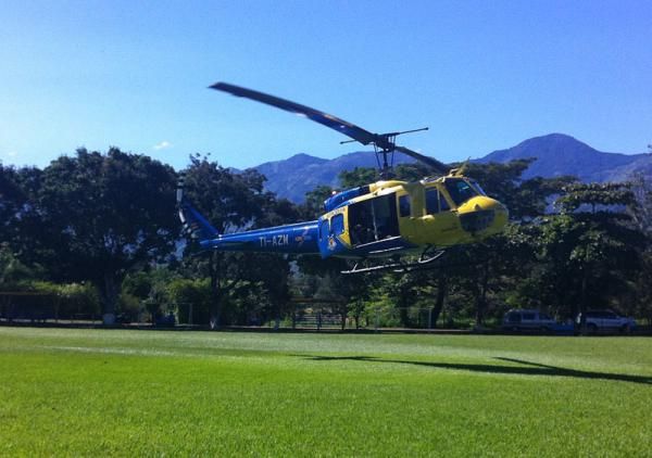 This helicopter, built in the 1960s, helped with race coverage
