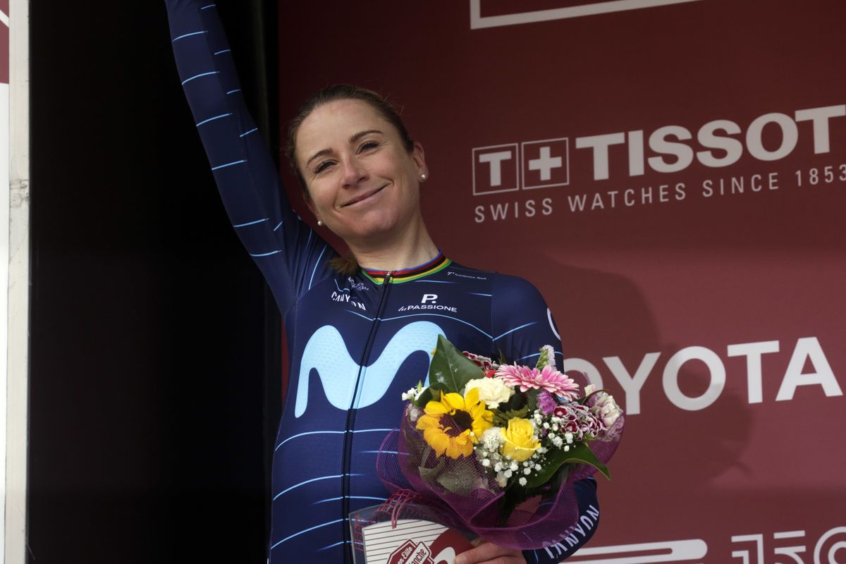 Strade Bianche Women 2022 8th Edition Siena Siena 136 km 05032022 Annemiek Van Vleuten NED Movistar Team photo Roberto BettiniSprintCyclingAgency2022