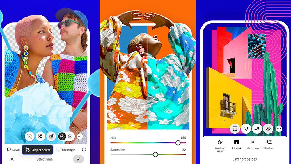 Images showing Photoshop mobile on Android