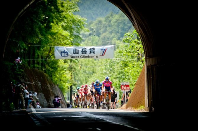 The peloton in action during stage 2 at the Tour of Japan