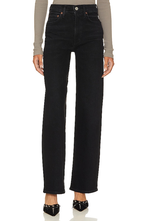 Harper Mid Rise Wide Straight Jeans