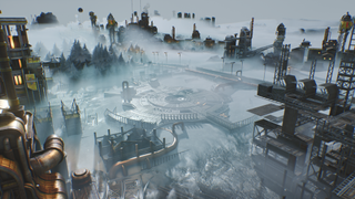 A building under construction in Frostpunk 2.